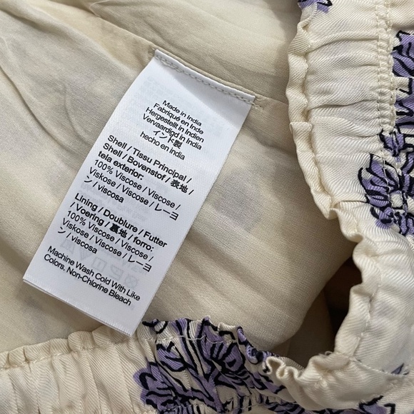 J. CREW New Soleil Pants Blooming Lilac Block Print Floral Elastic Waist Small - Picture 13 of 16